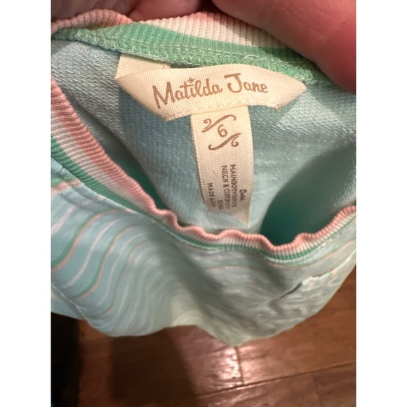 Matilda Jane Girls Rainbow Stripes Polka Dot Pocket Dress Size 6 - Picture 4 of 4